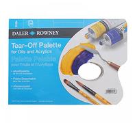 Daler-Rowney Tear Off Palette, Smooth Surface, Block, Glued 3 Sides, A4 - approx. 8.3 x 11.7in - 21 x 29.7 cm, White, 40 Sheets