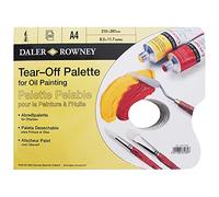 Daler-Rowney Tear Off Palette, Smooth Surface, Block, Glued 3 Sides, A4 - approx. 8.3 x 11.7in - 21 x 29.7 cm, White, 50 sheets