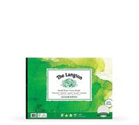 Daler-Rowney The Langton Cold-Pressed 300gsm A4 Watercolour Paper Pad, Glued 1 Side, 12 Natural White Sheets, Ideal for Professional Artists & Students