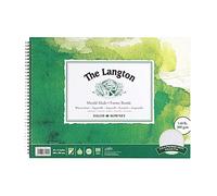 Daler-Rowney The Langton Cold-Pressed Watercolour 300gsm 16 x 12in Natural White Paper in a Spiral Pad, Acid-free, 12 Sheets, Ideal for Professional Artists