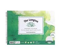 Daler-Rowney The Langton CP Watercolour 300gsm 14 x 10in Paper 12 Sheets | Cold-Pressed Watercolour Paper, Spiral Pad, Natural White Sheets, For Professional Artists