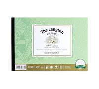 Daler-Rowney The Langton Prestige Cold-Pressed Watercolour & Gouache 300gsm 10 x 7in Natural White Paper Pad, Glued 1 Side, 12 Sheets, Ideal for Professional Artists