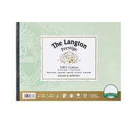 Daler-Rowney The Langton Prestige Cold-Pressed Watercolour & Gouache 300gsm 12 x 9in Paper Pad, Glued 1 Side, Natural White, 12 Sheets, For Professional & Students