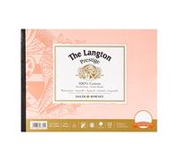 Daler-Rowney The Langton Prestige Hot-Pressed Watercolour & Gouache 300gsm 12 x 9 in Paper Pad, Glued 1 Side, 12 Natural White Sheets, Ideal for Professional Artists & Students