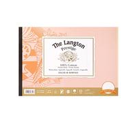 Daler-Rowney The Langton Prestige Hot-Pressed Watercolour & Gouache 300gsm 14x10in Paper Pad, Glued 1 Side, 12 Natural White Sheets, Ideal for Professional Artists & Students