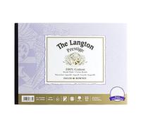 Daler-Rowney The Langton Prestige Rough 300gsm 14 x 10in Watercolour Paper Pad, Glued 1 Side, 12 Natural White Sheets, For Professional Artists & Students