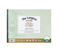 Daler-Rowney The Langton Prestige Cold-Pressed Watercolour & Gouache 300gsm 12 x 9in Paper Pad, Glued 1 Side, Natural White, 12 Sheets, Ideal for Professional & Students