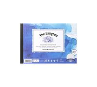 Daler-Rowney The Langton Rough 300gsm A5 Watercolour Paper Pad, Glued 1 Side, Acid-free, 12 Natural White Sheets, Ideal for Professional Artists
