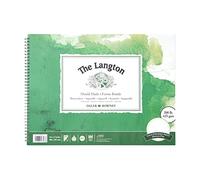 Daler-Rowney The Langton Watercolour & Gouache Cold Pressed 425gsm 16 x 12in Paper Spiral Pad, Natural White, 12 Sheets, Ideal for Professional & Beginner Artists & Students, Acid-Free