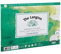 Daler-Rowney The Langton Watercolour Paper, Cold Pressed, 300 gsm, 140lb, Pad, Glued 4 Sides, 16 x 12in - 40.6 x 30.5 cm, Natural White, 12 Sheets