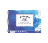 Daler-Rowney The Langton Watercolour Paper, Rough, 300 gsm, 140lb, Spiral Pad, 10 x 7in - 25.4 x 17.8 cm, Natural White, 12 Sheets