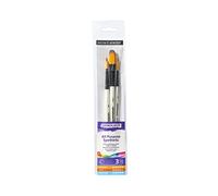 Daler-Rowney Graduate Multi-Technique Synthetic Hair Brushes with Short Handles Wallet Set, Watercolour, 3 Assorted Brushes, Ideal for Students
