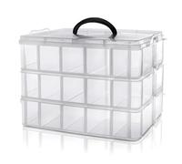 Daletu Sorting Boxes with Compartments for Lego, Puzzle, Bead, Sewing Parts (Transparent, 30 Compartments)
