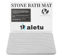 Daletu Stone Bath Mat, Quick Dry Diatomaceous Earth Large Mats, Non-Slip Super Absorbent Diatomite Stone Bathroom Mat for Bathroom Floor, Kitchen Counter Dishes, Plant or Pet