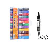 Daleweo Pack of 12 Marker Pens, Flipchart Markers, Permanent Markers, Assorted Colours, Suitable for Drawing and Marking