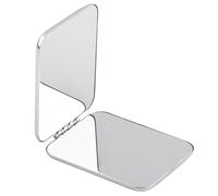 Daleweo Silver Compact Makeup Mirror, Double-Sided Magnifying Portable Travel Mirror, Pocket Purse Cosmetic Mirror for Men Women Daily Use (6x7.8cm, Rectangular)
