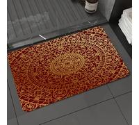 DALEXHM Microfibre Bath Mat, Door Mat, Pet Mat,Bathroom Rug Machine Washable,Non-slip,Super absorbent,Extra Soft,Maroon, antique arabic artwork oriental mandala inspired round ornament morocc,20x31in