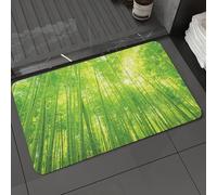 DALEXHM Microfibre Bath Mat, Door Mat, Pet Mat,Bathroom Rug Machine Washable,Non-slip,Super absorbent,Extra Soft,Bamboo forest, green, fresh, emerald green among the trees, sunlight, light an,20x31in