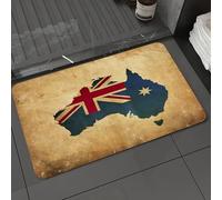 DALEXHM Microfibre Bath Mat, Door Mat, Pet Mat,Bathroom Rug Machine Washable,Non-slip,Super absorbent,Extra Soft,The faded background of the Australian map and the flag pattern,20x31in