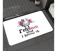 DALEXHM Microfibre Bath Mat, Door Mat, Pet Mat,Bathroom Rug Machine Washable,Non-slip,Super absorbent,Extra Soft,sexy and know it. Love romantic lettering message,20x31in