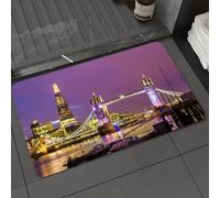 DALEXHM Microfibre Bath Mat, Door Mat, Pet Mat,Bathroom Rug Machine Washable,Non-slip,Super absorbent,Extra Soft,London,Tower Bridge in London at Night Historical Cultural Monument Europe,20x31in