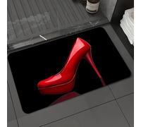 DALEXHM Microfibre Bath Mat, Door Mat, Pet Mat,Bathroom Rug Machine Washable,Non-slip,Super absorbent,Extra Soft,Sex women shoes red high heels in black design,20x31in