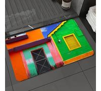 DALEXHM Microfibre Bath Mat, Door Mat, Pet Mat,Bathroom Rug Machine Washable,Non-slip,Super absorbent,Extra Soft,Caribbean Houses in Vivid Colors in Isla Mujeres Mexico Latin America Photo,16x24in