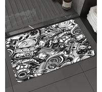 DALEXHM Microfibre Bath Mat, Door Mat, Pet Mat,Bathroom Rug Machine Washable,Non-slip,Super absorbent,Extra Soft,Turbo Pattern Automotive Autoteile Monochrom,20x31in