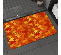 DALEXHM Microfibre Bath Mat, Door Mat, Pet Mat,Bathroom Rug Machine Washable,Non-slip,Super absorbent,Extra Soft,Autumn leaves design, seamless pattern of a series of red, orange and yellow l,24x39in
