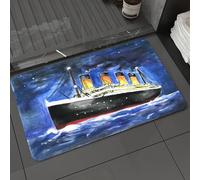 DALEXHM Microfibre Bath Mat, Door Mat, Pet Mat,Bathroom Rug Machine Washable,Non-slip,Super absorbent,Extra Soft,This is the sketch of the ship. It is color illustration suite to the child bo,20x31in