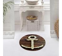 DALEXHM Microfibre Bath Mat, Door Mat, Pet Mat,Bathroom Rug Machine Washable,Non-slip,Super absorbent,Extra Soft,Anchor, Old Wooden Sea Anchor On The Deck Harbor Yacht,24x24in
