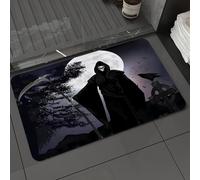 DALEXHM Microfibre Bath Mat, Door Mat, Pet Mat,Bathroom Rug Machine Washable,Non-slip,Super absorbent,Extra Soft,Illustration - Silhouette of a Grim Reaper or fantasy evil spirit in a graveya,24x39in