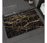 DALEXHM Microfibre Bath Mat, Door Mat, Pet Mat,Bathroom Rug Machine Washable,Non-slip,Super absorbent,Extra Soft,Luxurious black and gold marble pattern with complex gold radiances luxury,20x31in