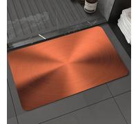 DALEXHM Microfibre Bath Mat, Door Mat, Pet Mat,Bathroom Rug Machine Washable,Non-slip,Super absorbent,Extra Soft,Copper decoration, a glossy round brushed texture image with rich copper radia,24x39in