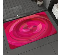 DALEXHM Microfibre Bath Mat, Door Mat, Pet Mat,Bathroom Rug Machine Washable,Non-slip,Super absorbent,Extra Soft,Hot Pink,Abstract Vortex with Swirls and Shapes Pattern with Vibrant Pink Colo,20x31in