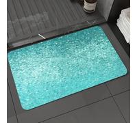 DALEXHM Microfibre Bath Mat, Door Mat, Pet Mat,Bathroom Rug Machine Washable,Non-slip,Super absorbent,Extra Soft,glittering turquoise, glittering blue green dots glittering design, iridescent,24x39in