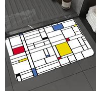 DALEXHM Microfibre Bath Mat, Door Mat, Pet Mat,Bathroom Rug Machine Washable,Non-slip,Super absorbent,Extra Soft,Abstract geometric colorful seamless pattern. Mondrian style. Vector illustrat,16x24in
