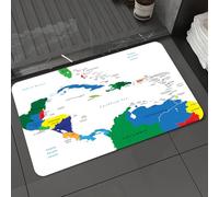 DALEXHM Microfibre Bath Mat, Door Mat, Pet Mat,Bathroom Rug Machine Washable,Non-slip,Super absorbent,Extra Soft,Map,Central America and the Caribbean Islands Map Countries Cities Names Regio,20x31in