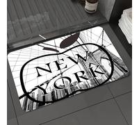 DALEXHM Microfibre Bath Mat, Door Mat, Pet Mat,Bathroom Rug Machine Washable,Non-slip,Super absorbent,Extra Soft,Cityscape NYC Big I Love New York City VThrow Cushion Covers with Zipper,16x24in