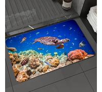 DALEXHM Microfibre Bath Mat, Door Mat, Pet Mat,Bathroom Rug Machine Washable,Non-slip,Super absorbent,Extra Soft,Turtle - Eretmochelys imbricata floats under water. Maldives Indian Ocean.,16x24in