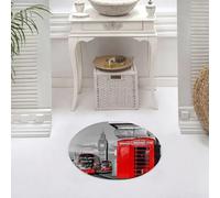 DALEXHM Microfibre Bath Mat, Door Mat, Pet Mat,Bathroom Rug Machine Washable,Non-slip,Super absorbent,Extra Soft,London telephone booth in the street. Traditional local cultural icon England,24x24in