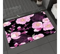 DALEXHM Microfibre Bath Mat, Door Mat, Pet Mat,Bathroom Rug Machine Washable,Non-slip,Super absorbent,Extra Soft,Illustration sakura branch in Victorian style.,20x31in