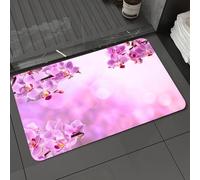 DALEXHM Microfibre Bath Mat, Door Mat, Pet Mat,Bathroom Rug Machine Washable,Non-slip,Super absorbent,Extra Soft,Spa decor, wild orchid petals in a monochro bouquet,20x31in
