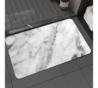 DALEXHM Microfibre Bath Mat, Door Mat, Pet Mat,Bathroom Rug Machine Washable,Non-slip,Super absorbent,Extra Soft,White grey marble texture (Pattern for wallpaper backdrop or background and ca,24x39in