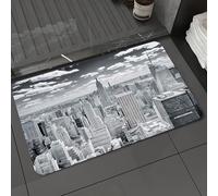 DALEXHM Microfibre Bath Mat, Door Mat, Pet Mat,Bathroom Rug Machine Washable,Non-slip,Super absorbent,Extra Soft,New York city in black and white. Aerial view,20x31in
