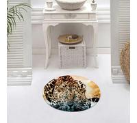 DALEXHM Microfibre Bath Mat, Door Mat, Pet Mat,Bathroom Rug Machine Washable,Non-slip,Super absorbent,Extra Soft,Leopard, a dreamy glimpse of a leopard's icy blue eyes,24x24in