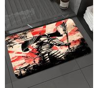 DALEXHM Microfibre Bath Mat, Door Mat, Pet Mat,Bathroom Rug Machine Washable,Non-slip,Super absorbent,Extra Soft,simple artwork of samurai in the silhouette style,24x39in