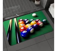 DALEXHM Microfibre Bath Mat, Door Mat, Pet Mat,Bathroom Rug Machine Washable,Non-slip,Super absorbent,Extra Soft,Billiards, neatly arranged with colorful billiards, heralding an exciting game,24x39in