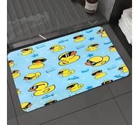 DALEXHM Microfibre Bath Mat, Door Mat, Pet Mat,Bathroom Rug Machine Washable,Non-slip,Super absorbent,Extra Soft,Rubber yellow duck in sunglasses.,16x24in