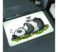 DALEXHM Microfibre Bath Mat, Door Mat, Pet Mat,Bathroom Rug Machine Washable,Non-slip,Super absorbent,Extra Soft,Funny, sleeping Panda and birds on his belly Friend in,24x39in